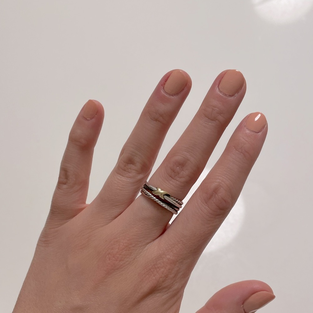 David Yurman X Crossover Ring with 18K Gold